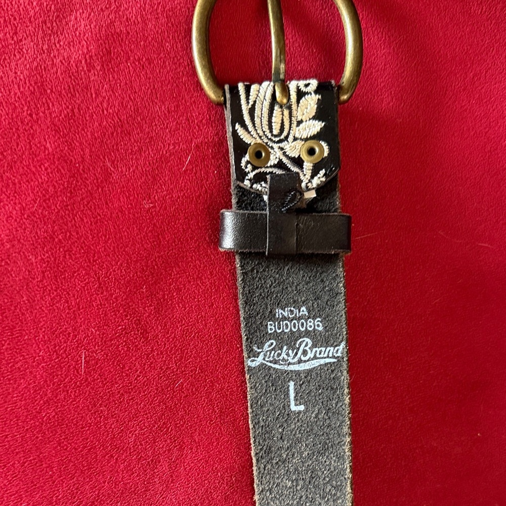 Lucky Brand Black and White Embroidered Belt - Picture 2 of 7